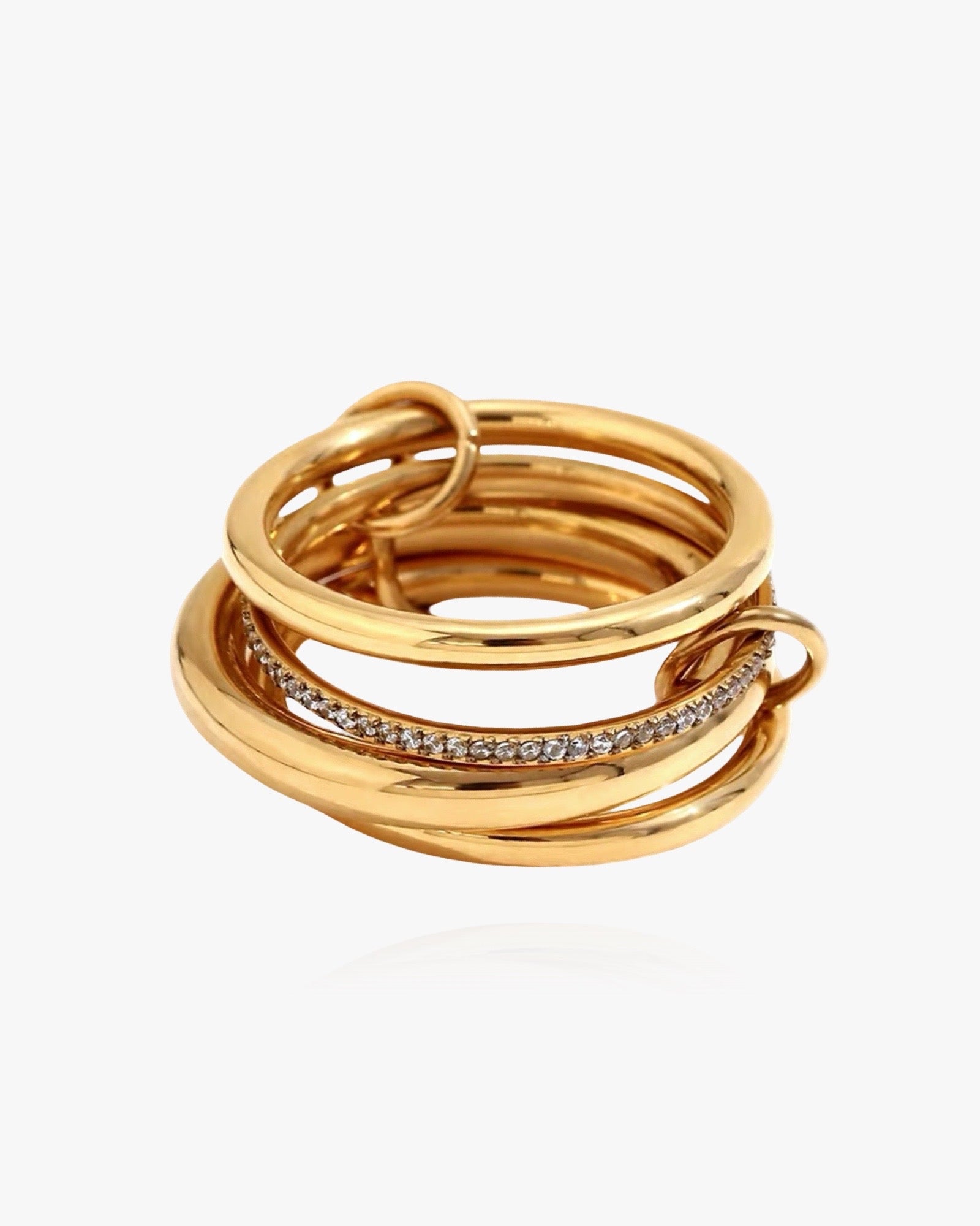 CONNECTION Four Hoops Crystal Ring