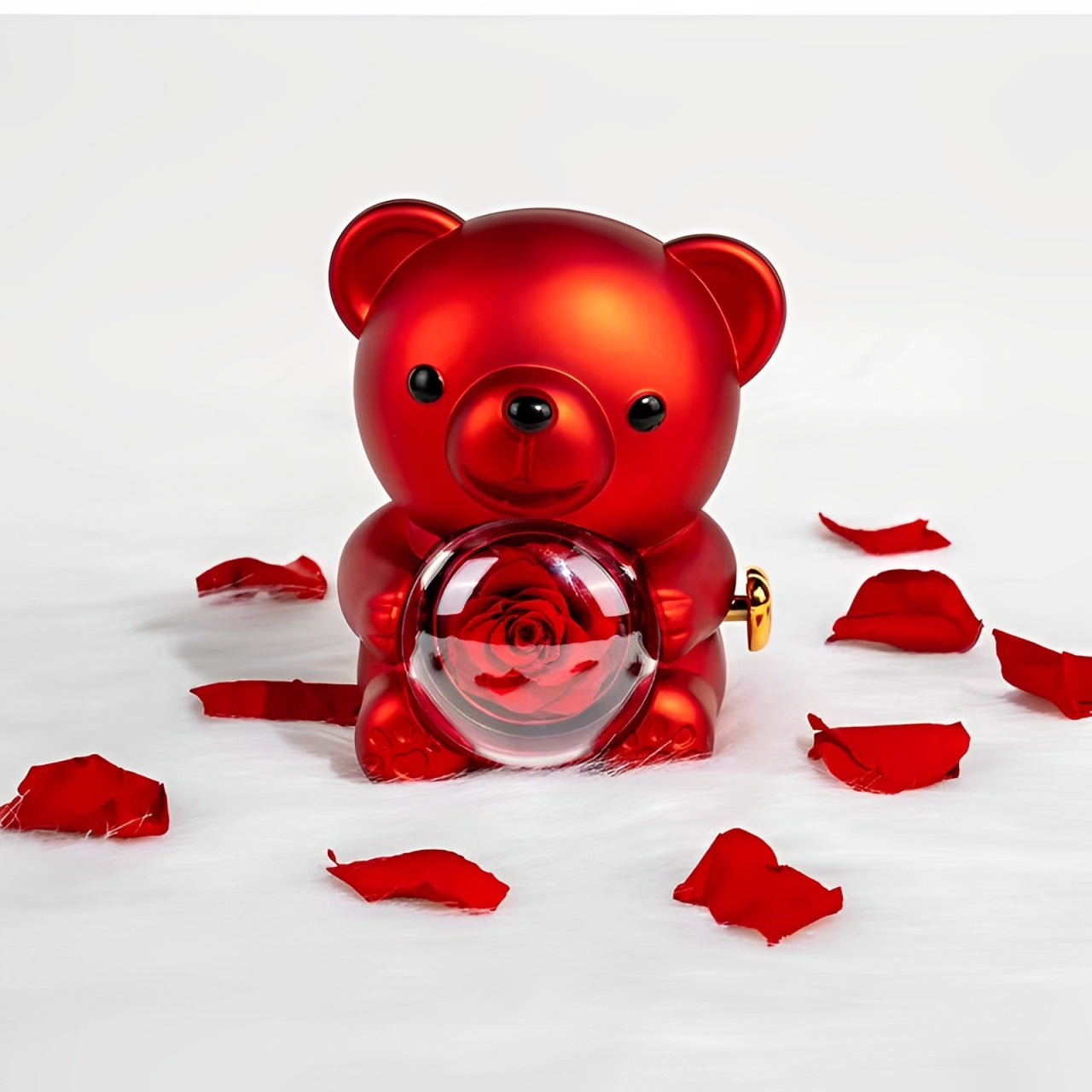 Eternal Rose Bear With Custom Engraved Necklace – Regina Jewelry