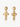 Molten Cross Earrings - Natural Pearl