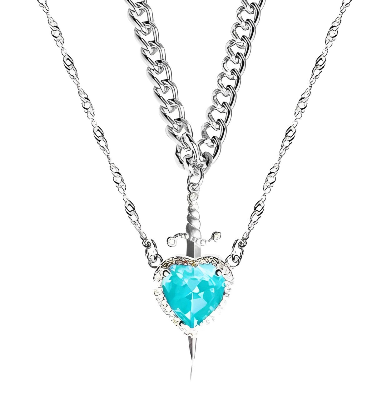 Matching Heart and Sword Necklace Set – Regina Jewelry