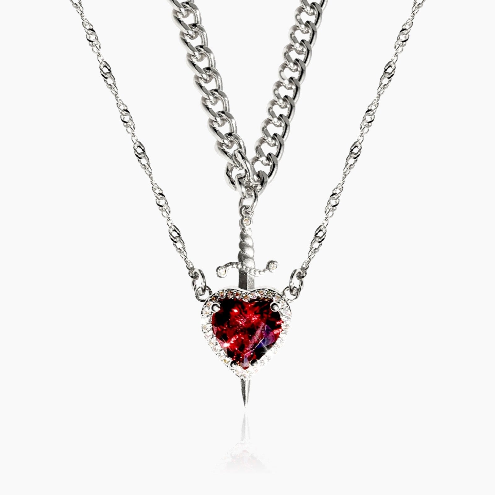 Matching Heart and Sword Necklace Set – Regina Jewelry