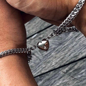Fashion Halves Heart Magnetic Couple Bracelets Magnetic Love - Temu