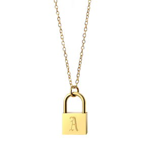Personalised Love Locked Gold Plated Padlock and Key Necklace