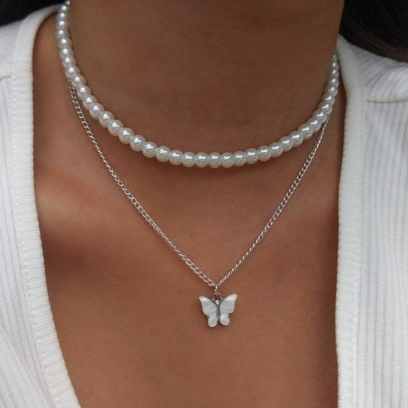 Silver 90's Chic Butterfly Set