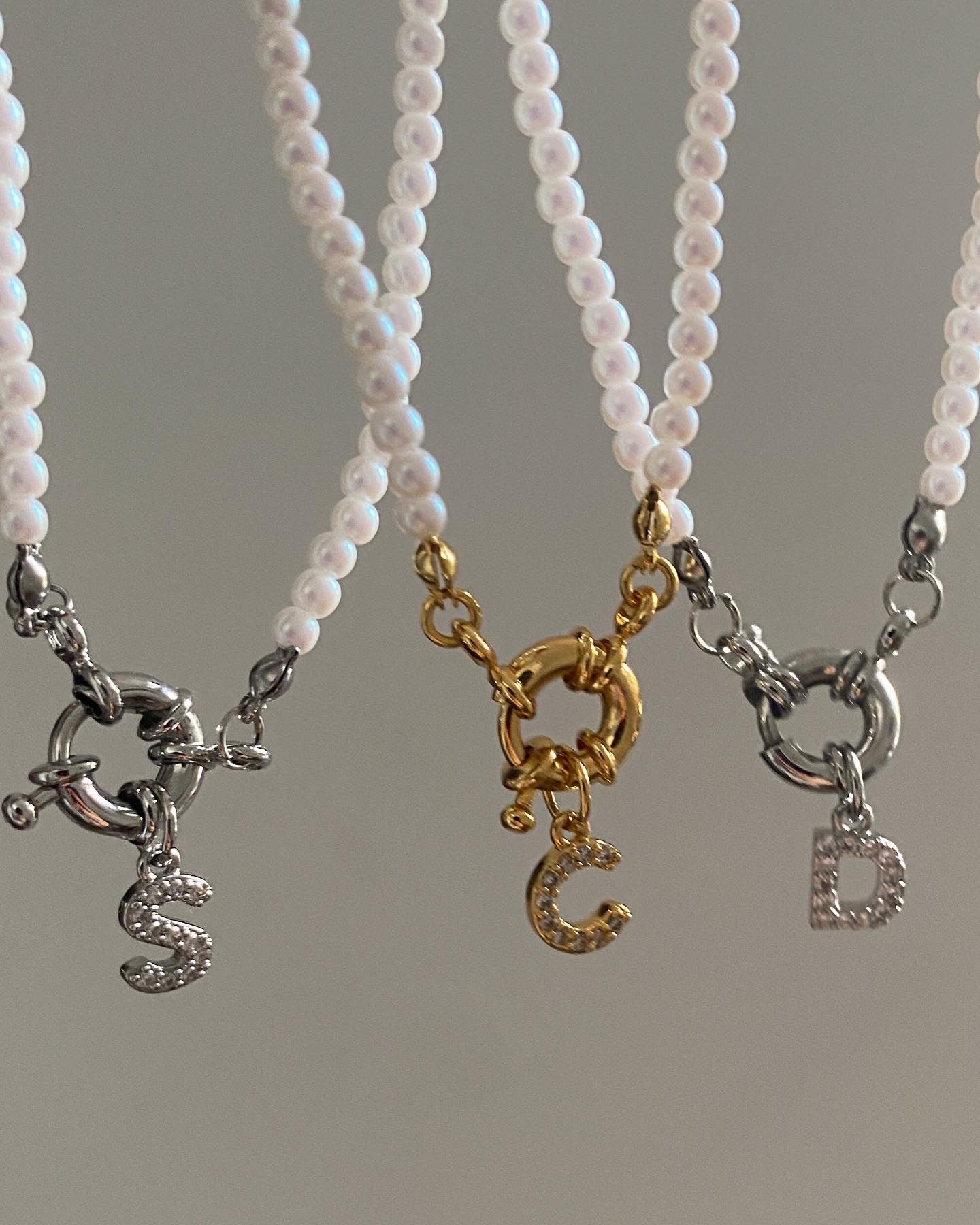 Pearl Initial (Gold & Silver)