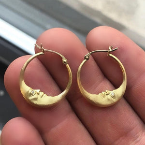 Moon Hoop Earrings