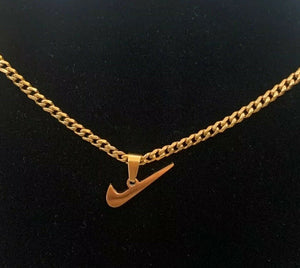 Nike Swoosh Pendant/Chain/Necklace (Silver Plated) - Stainless Steel